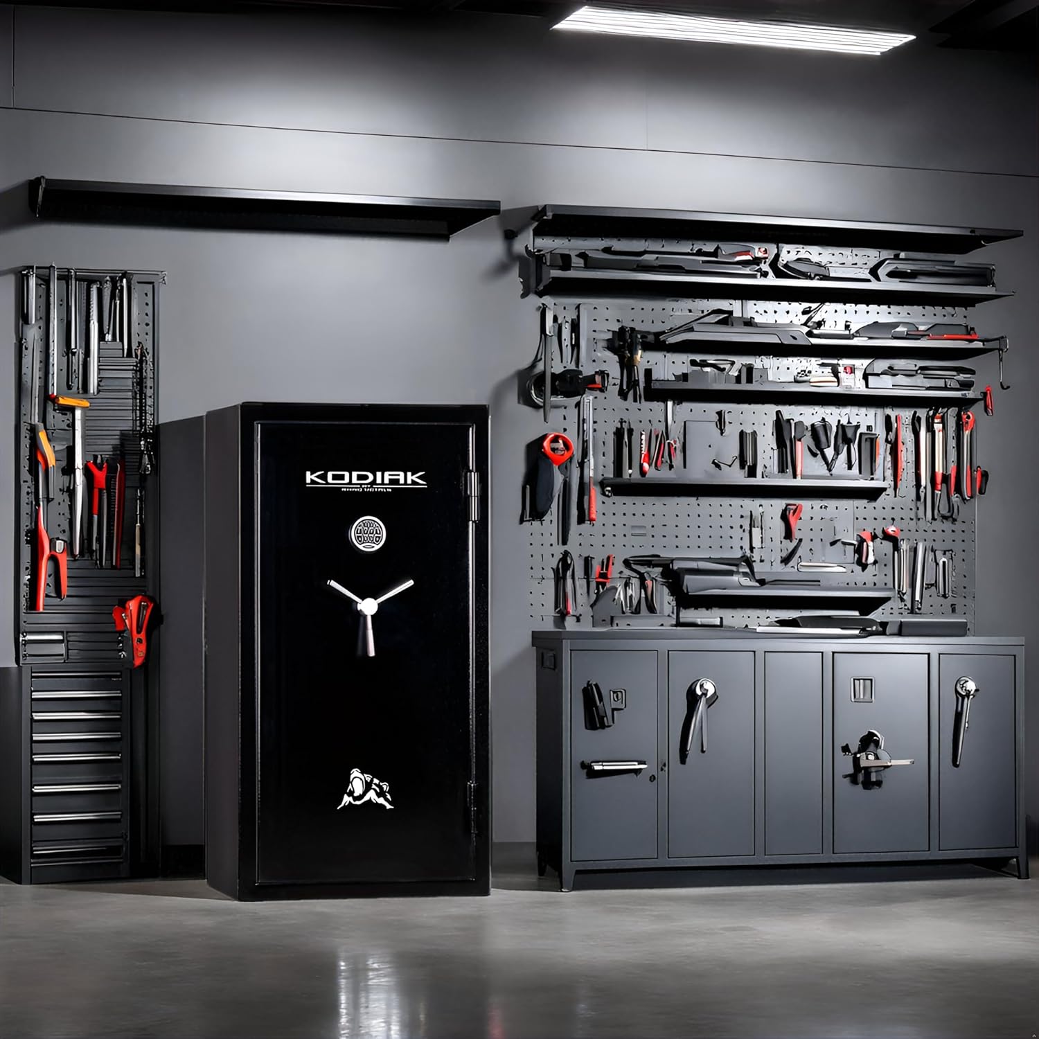 Kodiak Home Gun Safe for Rifles & Pistols | KBX5629 by Rhino Metals with New SafeX Security System | 42 Long Guns & 9 Pistol Pockets | 30 Minute Fire Protection | 390lbs