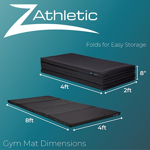 Z Athletic Folding Mat for Gymnastics and Tumbling, 4 Ft x 8 Ft x 2 In