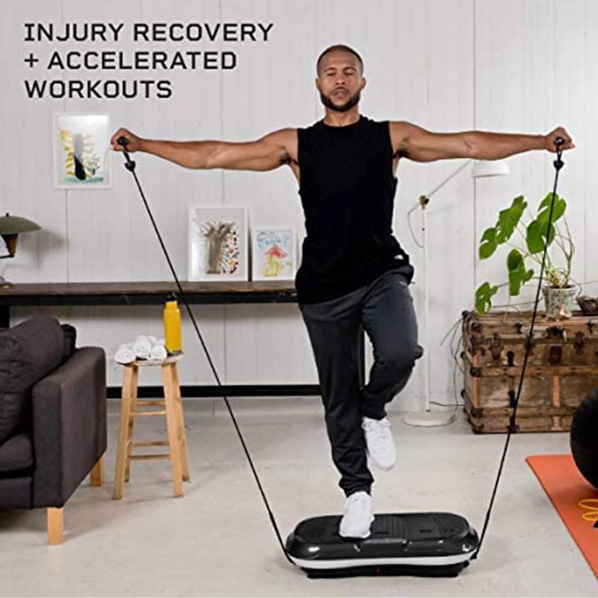 LifePro Waver Vibration Plate Home Workout Equipment for Weight Loss & Toning Muscle Exercise Machine, Black