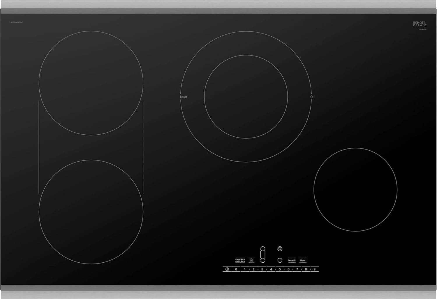 Bosch 30-Inch Black Stainless Steel Electric Cooktop