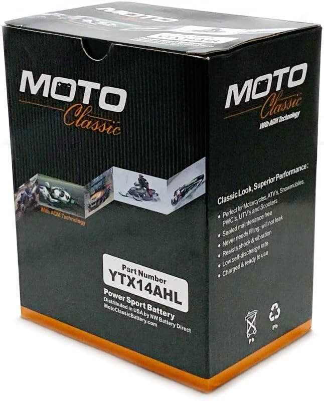 Moto Classic YTX20CH Maintenance Free Sealed AGM 270CCA Battery