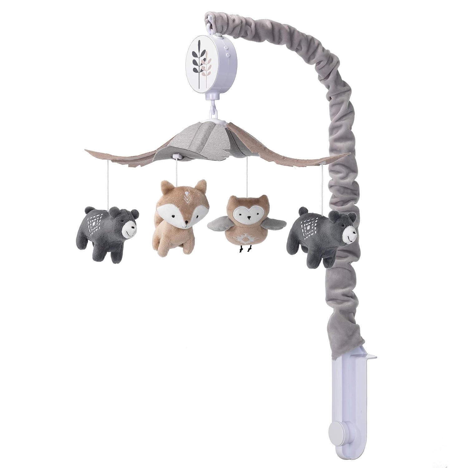 Lambs & Ivy Woodland Forest Gray/Tan Musical Baby Crib Mobile Soother Toy Pack of 2