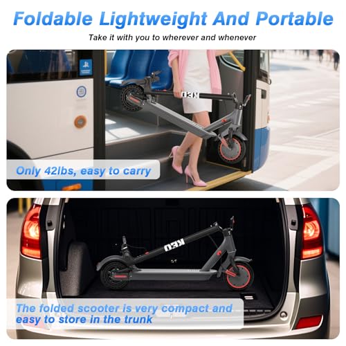 KEQ Electric Scooter for Adults Commuting, Foldable and Portable 8.5"/10" Tires,19/22Mph,350W/500W Motor, 21-30 Miles Range,Foldable E-Scooter with Dual Brake and Suspension,APP Control（K01Pro/KL09）