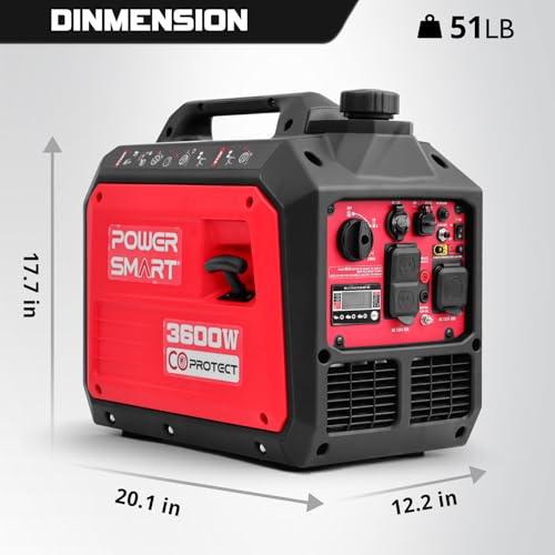 PowerSmart 2500-Watt Portable Inverter Generator with Super Quiet for Camping