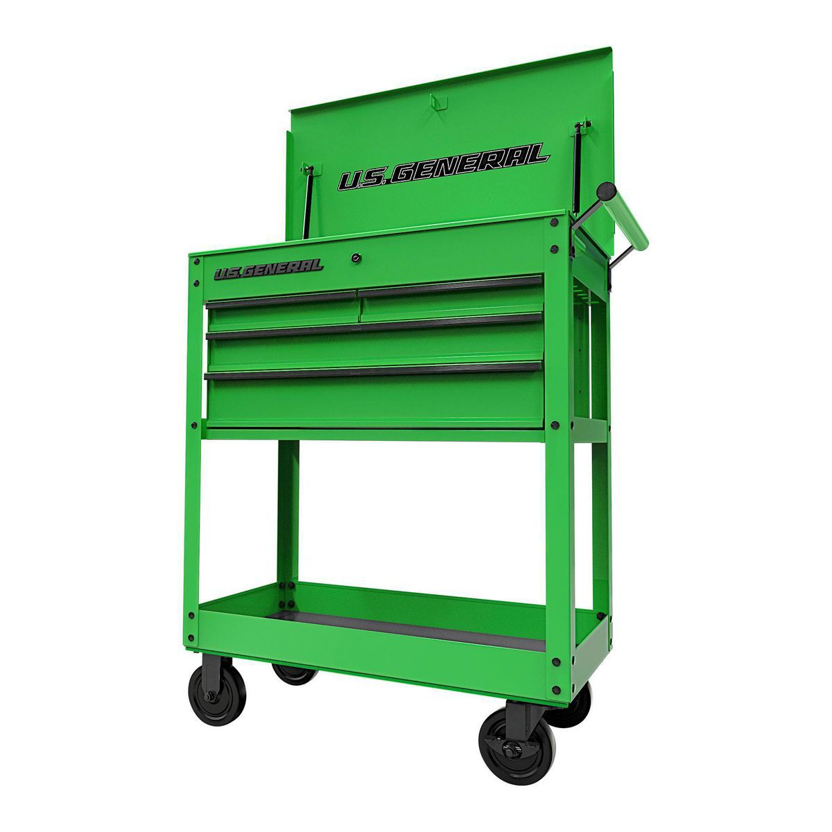 U.S. GENERAL 30 in., 4-Drawer Tech Cart, Red