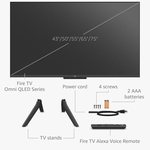 Amazon Fire TV 75" Omni QLED Series 4K UHD smart TV, Dolby Vision IQ, Fire TV Ambient Experience, local dimming, hands-free with Alexa