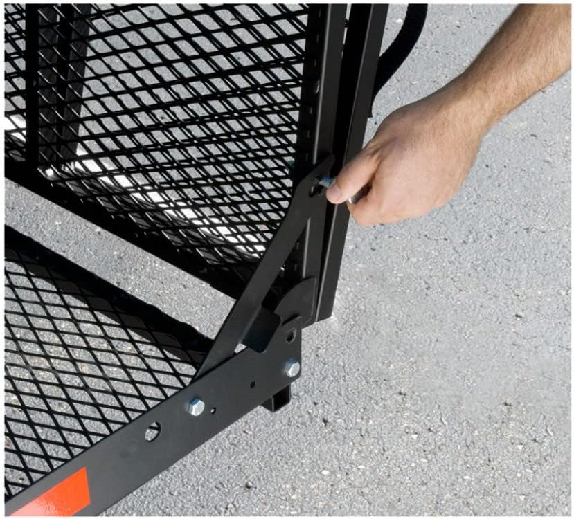 Draw-Tite Hitch Mount Cargo Carrier Accessory | Loading Ramp | 32.75Iin x 31.25in w/ 5.5 | Black Powder Coat