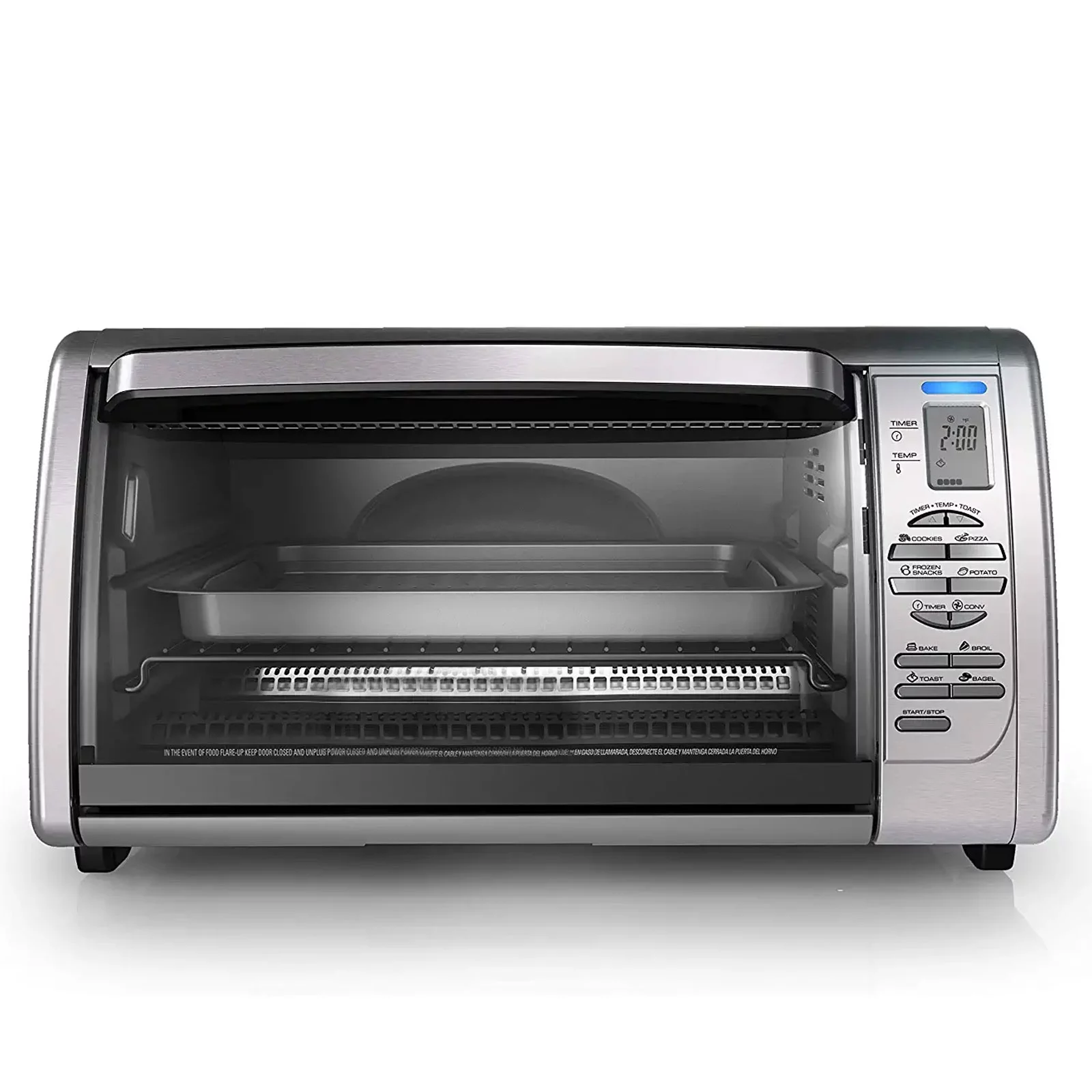 Countertop Convection Toaster Oven - for Bake Broil and Toast (Silver)