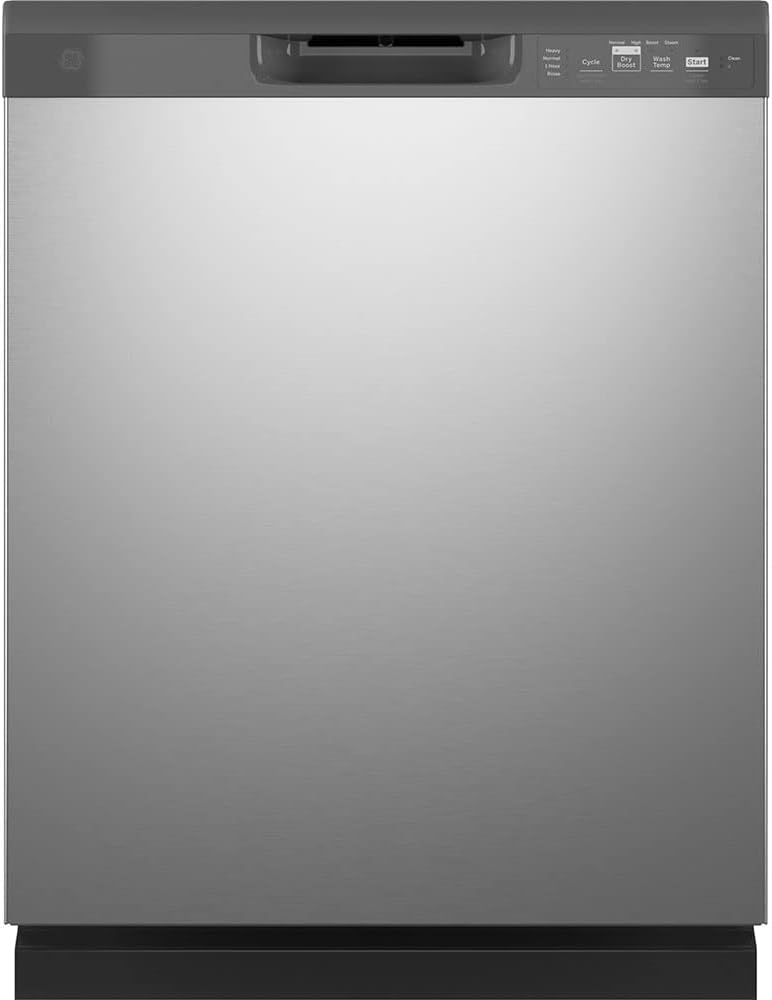GE 24 in. Stainless Steel Front Control Tall Tub Dishwasher with Steam Cleaning, Dry Boost, and 59 dBA