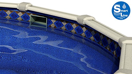 Smartline Laguna 15-Foot-by-30-Foot Oval Pool Liner | UniBead Style | 48-Inch Wall Height | 25 Gauge Virgin Vinyl Material | Heavy-Duty Liners | Designed for Steel Sided Above-Ground Swimming Pools