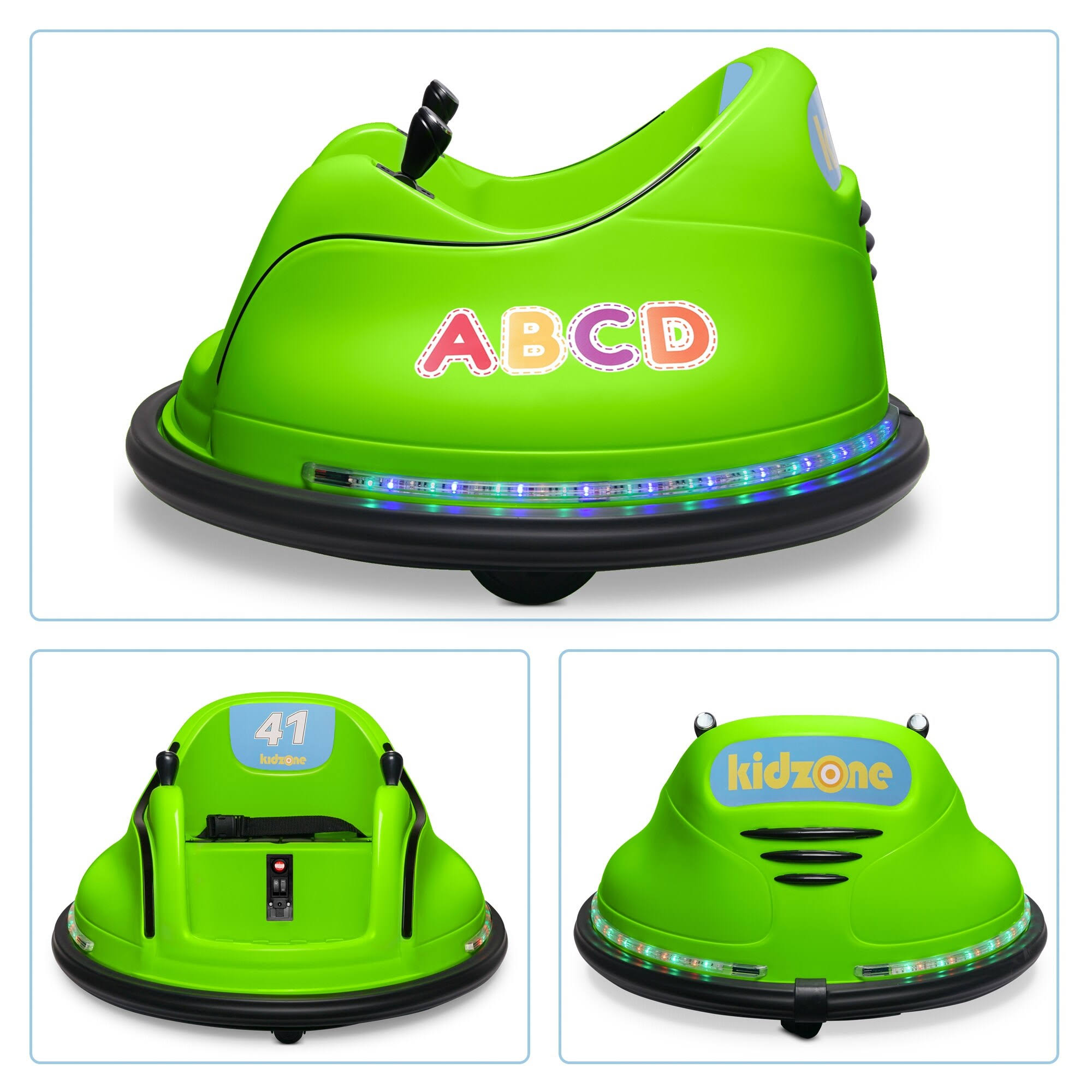 Kidzone 12V 2 Speed Bluetooth Music Kids Toy Electric Ride on Bumper Car 360 Spin Battle Vehicle with Remote Control, DIY Race#0