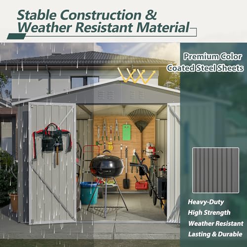 6x4 Ft Outdoor Storage Shed, Heavy-Duty All-Weather Tool Shed with Lockable Doors, Durable Resin Construction for, Patio & Backyard Organization Black