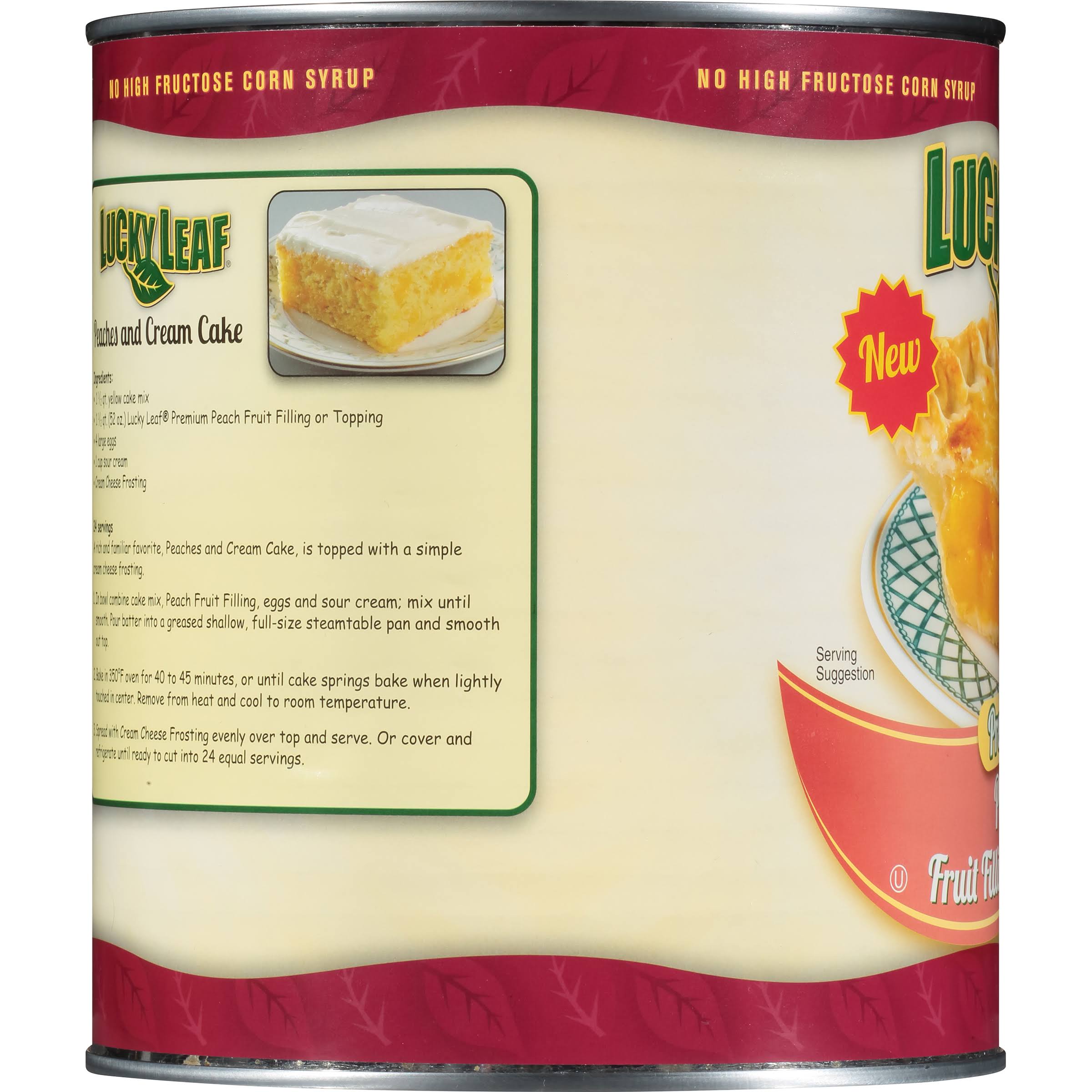 Lucky Leaf #10 Can Premium Non-GMO Peach Pie Filling - 3/Case