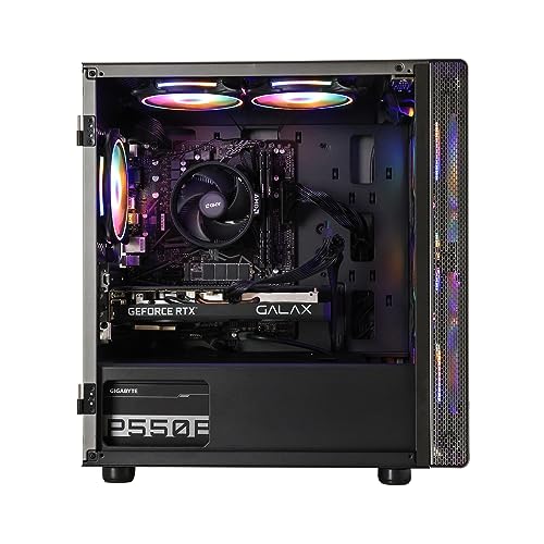 MXZ Gaming PC Desktop Computer, AMD Ryzen 5 5600, RTX4060,16GB DDR4, NVME 1 T SSD, 6RGB Fans, Win 11 Pro Ready, Gamer Desktop Computer(R5 5600| RTX4060)
