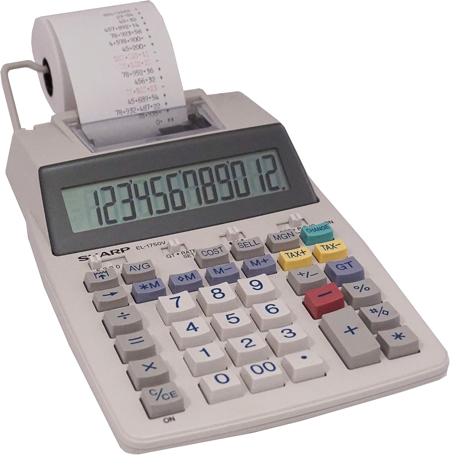 Sharp EL-1750V Two-Color Printing Calculator 2 Lines/Sec 3 Black/Red