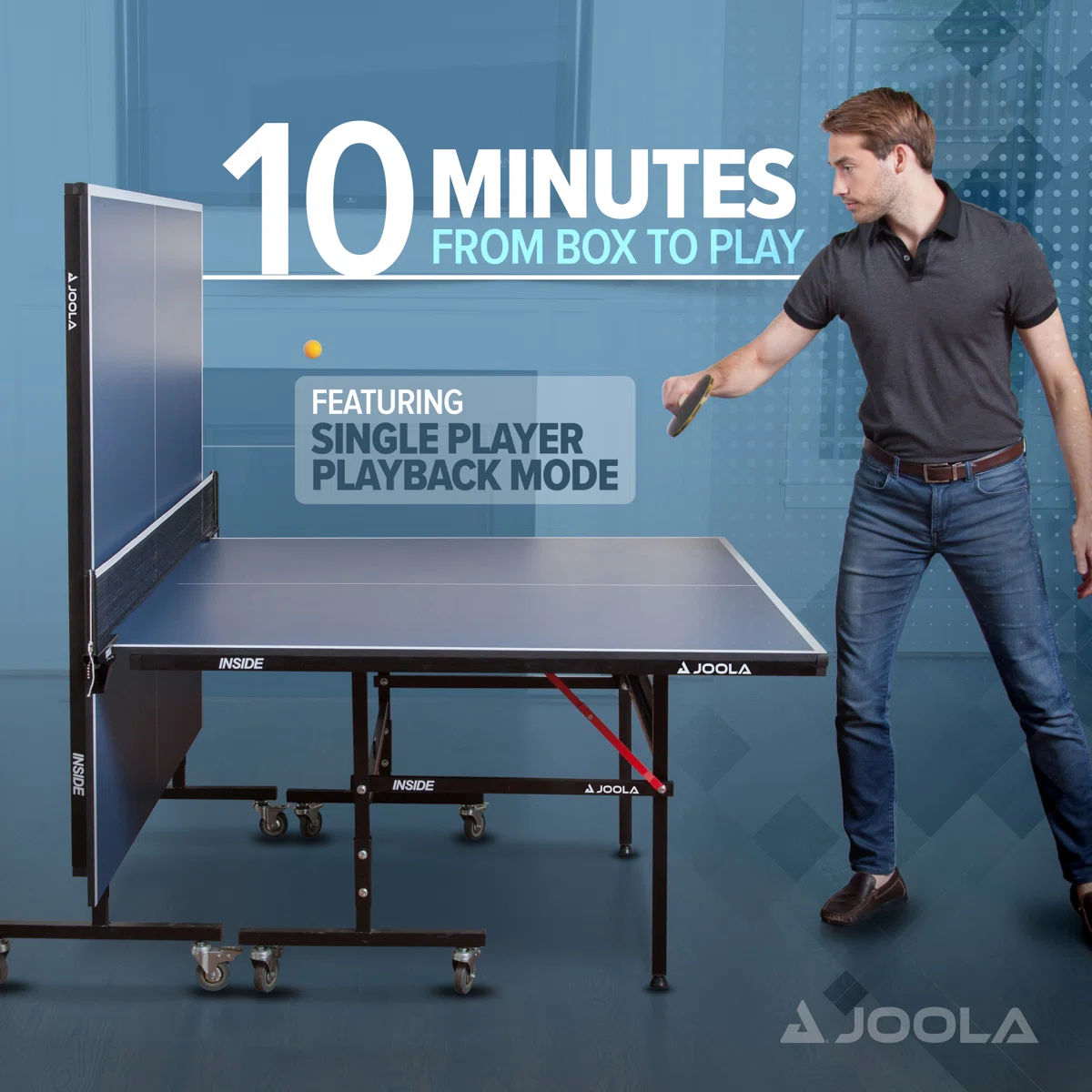 Joola Inside, Indoor Table Tennis Table with Net and Post Set - 10 Minute Easy Assembly