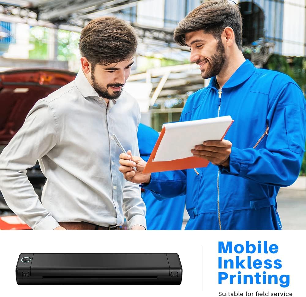 Phomemo M08F A4 Portable Thermal Printer, Supports 8.26"x11.69" A4 Thermal Paper, Wireless Mobile Travel Printers for Car & Office, Bluetooth Printer Compatible with Android and iOS Phone & Laptop