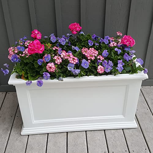 Mayne Fairfield 20in x 36in Rectangle Planter - Black - 36in L x 20in W x 20in H - with Built-In Water Reservoir (5826-B)