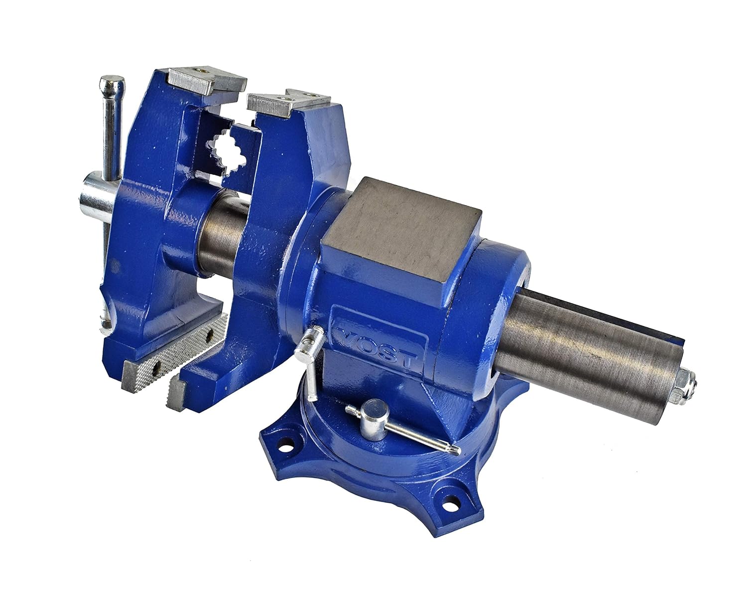 Yost Vises 5" Heavy-Duty Bench Vise, Double Swivel Rotating Vise: Head Rotates 360&deg; Vertically, Body Rotates 360&deg; Horizontally In The Locking Swivel Base, (Model 750-E; 1-Pack)