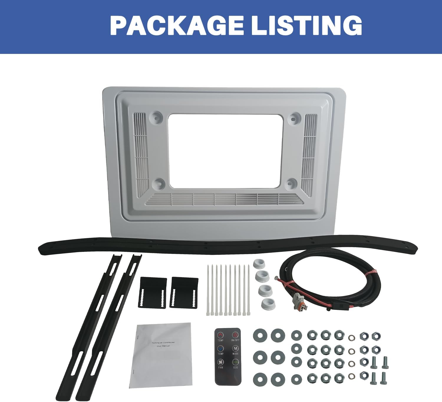 RV Rooftop Air Conditioner, 8000 BTU DC 24V Ceiling Condtioner for Cooling and Heating for RVs Trailers Campers Truck Motorhome