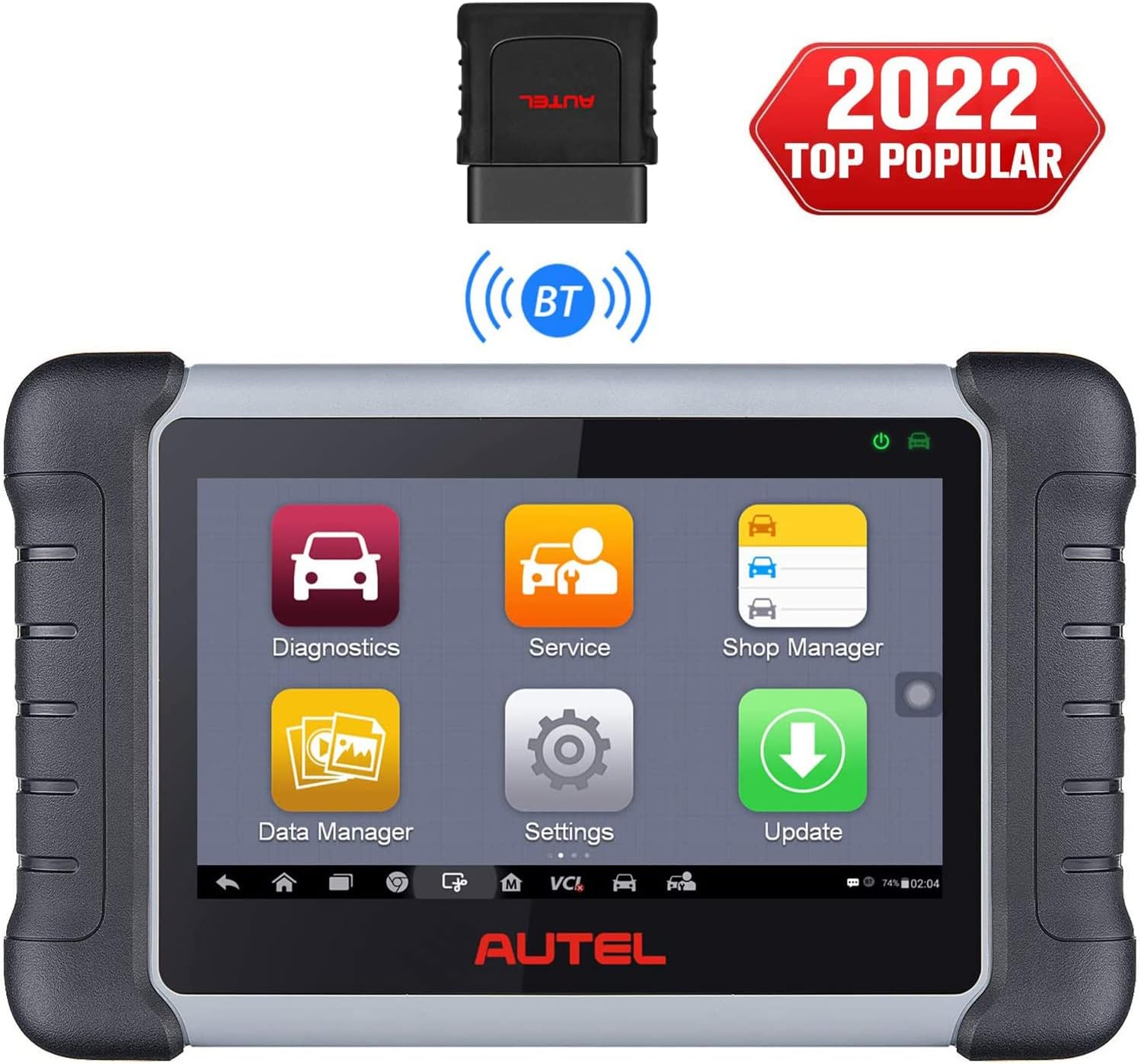 Autel MaxiCOM MK808BT Diagnostic Scan Tool - 2022 Upgraded Ver. of MK808/MX808, All System Automotive Scanner with 25+ Service Functions, Injector Coding, ABS Auto Bleed, Oil Reset, EPB, BMS, SAS, DPF