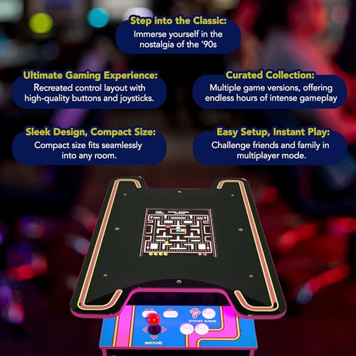 Arcade1Up PAC-MAN Head-to-Head Arcade Table with 12 Games, Multiplayer Control Panel, & 17-Inch Color LCD Screen, Black Series Edition