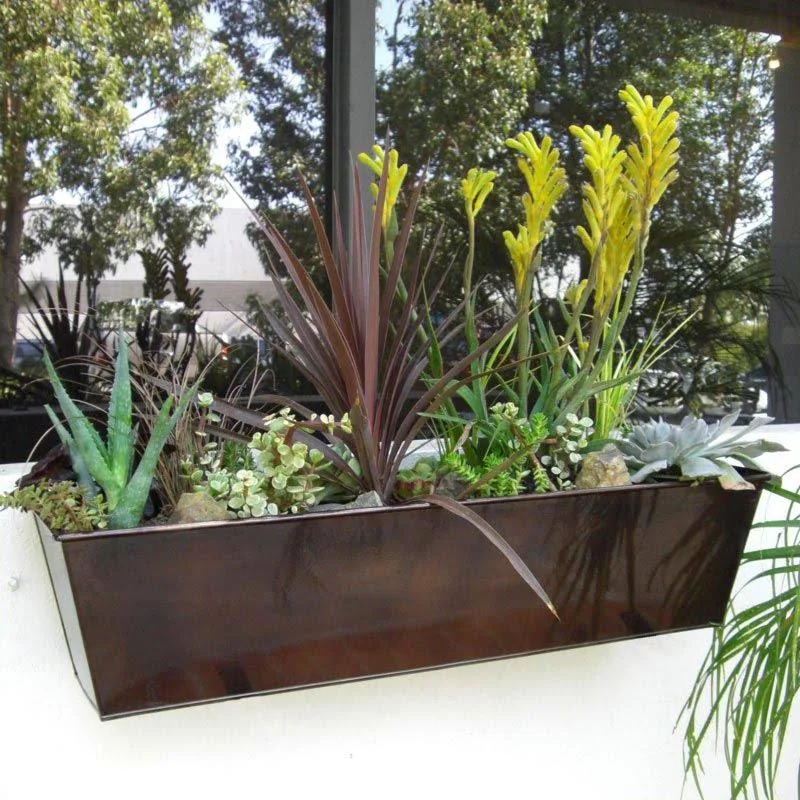 72in. Galvanized Window Box - Bronze