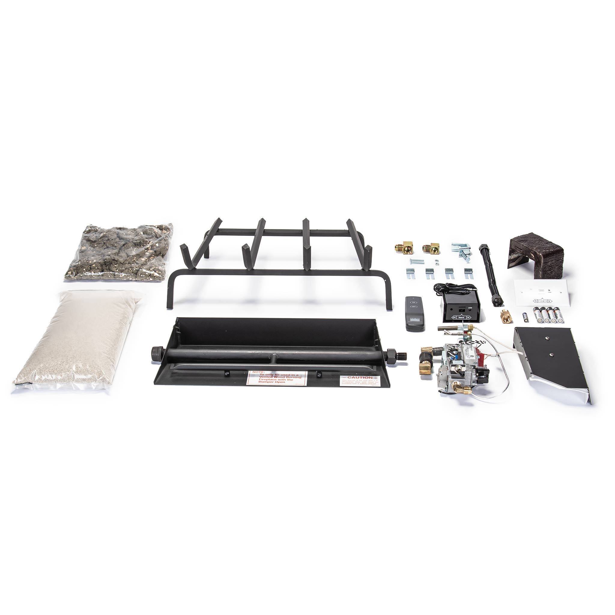 Real Fyre Vented G45 Fireplace Burner - 36x22 Propane Standing Pilot with Manual Safety Valve