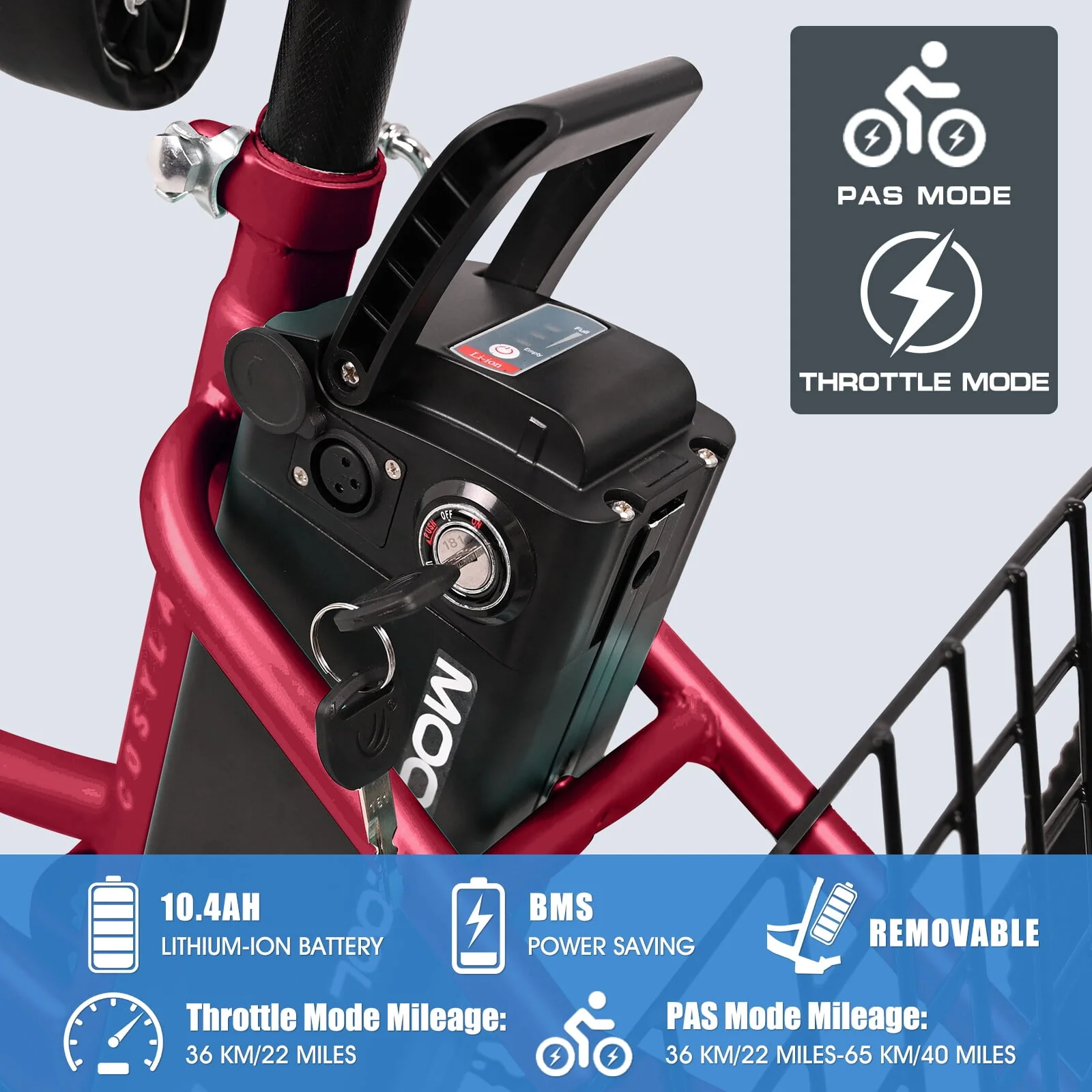 Lilypelle Adult Electric Tricycles,3 Wheel Electric Bike,15.5 Mph Electric Trikes for Seniors,7-Speed & 4 Adjustable Riding Modes Electric Tricycle With Removable Lithium Battery