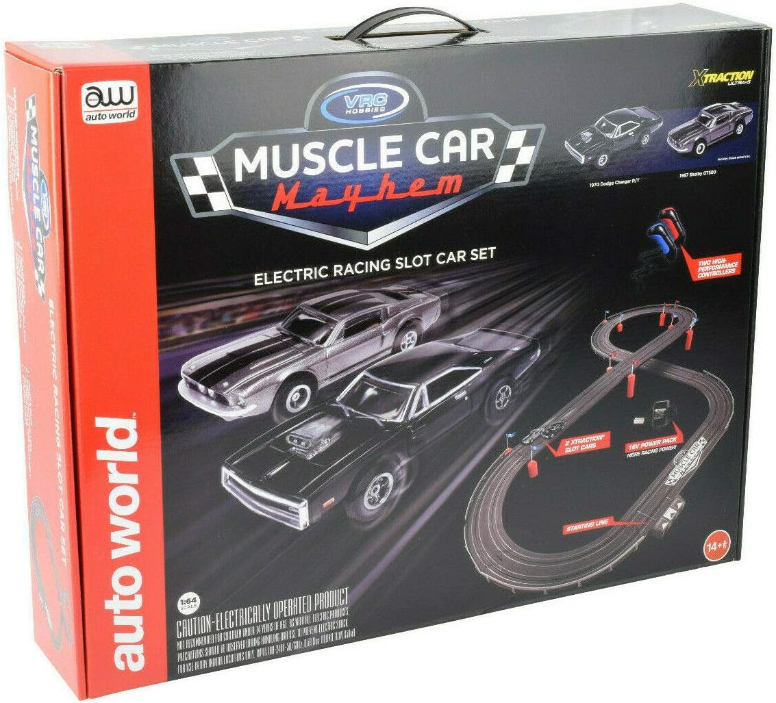 Auto World/VRC Hobbies Muscle Car Mayhem HO Scale Slot Car Race Set CP7605