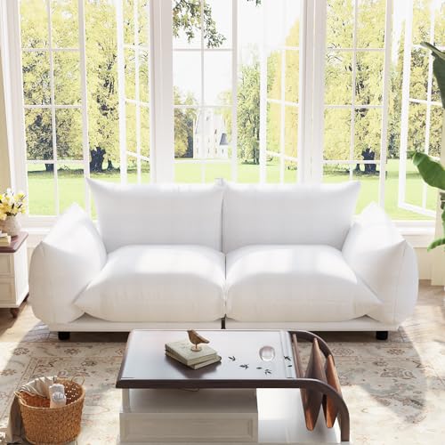 Modern Cloud Sectional Sofa,3 Seater Chaise Lounge with 3 Lumbar Pillows,Modular Furniture Couch,for Living Room,Bedroom,Office,Apartment,Beige