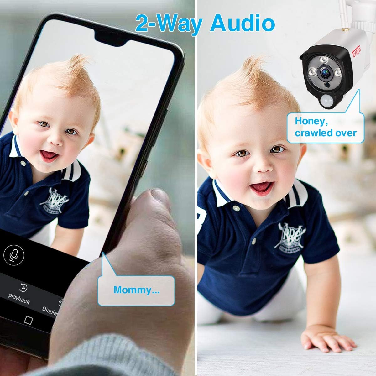 [2K&2 Way Audio&Thermal Detection] Tonton Wireless All-in-One Ultra HD Security Camera System with 16 Inch Monitor, 8CH NVR with 1TB HDD,4PCS 3MP Outdoor Bullet IP Cameras,Plug and Play
