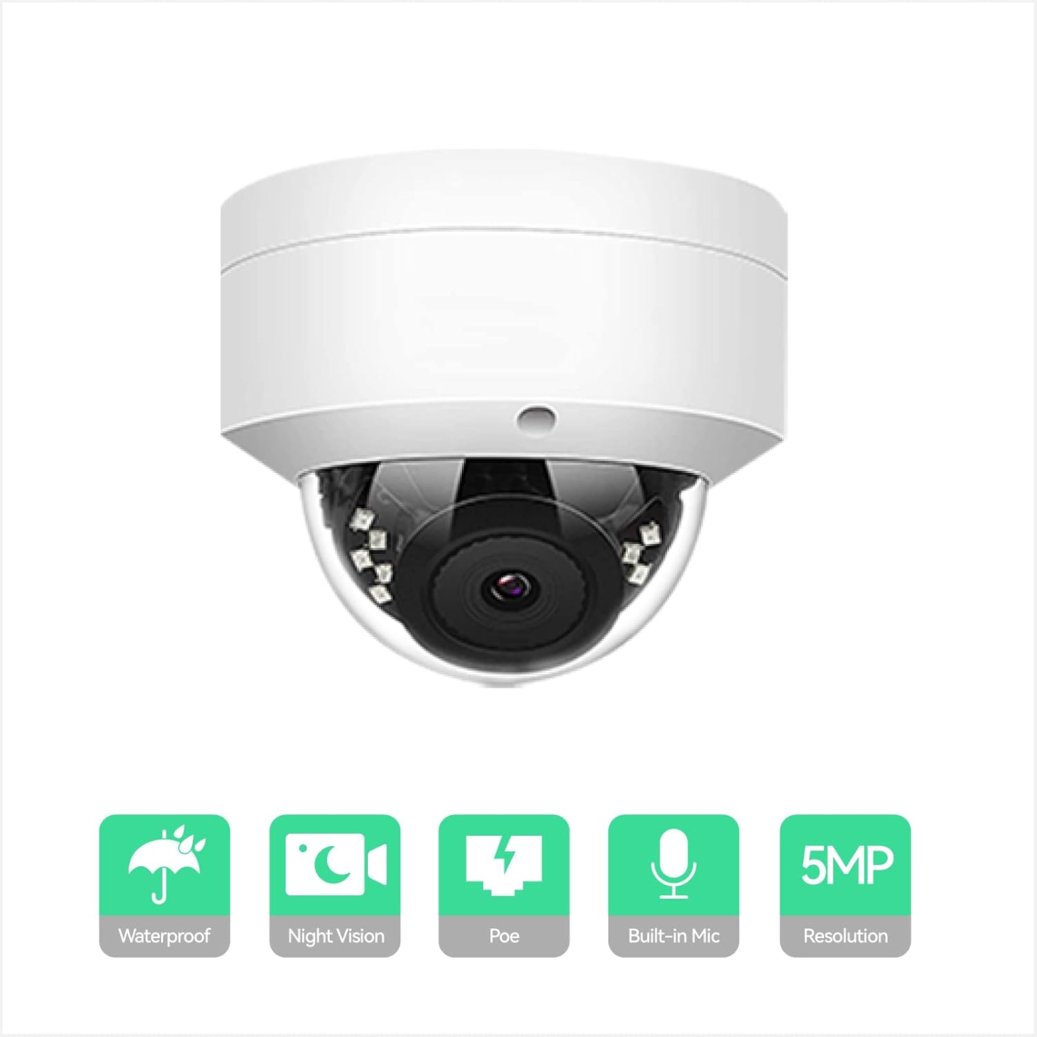 LINOVISION NDAA Compliant 8CH 4K IP Security Camera System with (4) Pairs POE IP Over Coax Converters, (6) 5MP POE IP Dome Cameras, Upgrade Analog Camera System Without Replacing RG59 Coaxial Cable