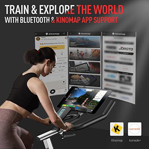 JOROTO X2|X2PRO Exercise Bike, X4S Bluetooth Stationary Indoor Cycling Bike with Readable 100 Levels Magnetic Resistance, Plus 12.6 inch Tablet Bracket Exercise Bikes for Home