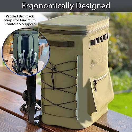 Malo'o Pro Adventure Insulated Backpack Cooler Holds 30 Cans for 48 Hours - Perfect Cooler Backpack Camping, Hiking, Fishing, Kayaking, Sports, or Beach- IceCell Technology Construction