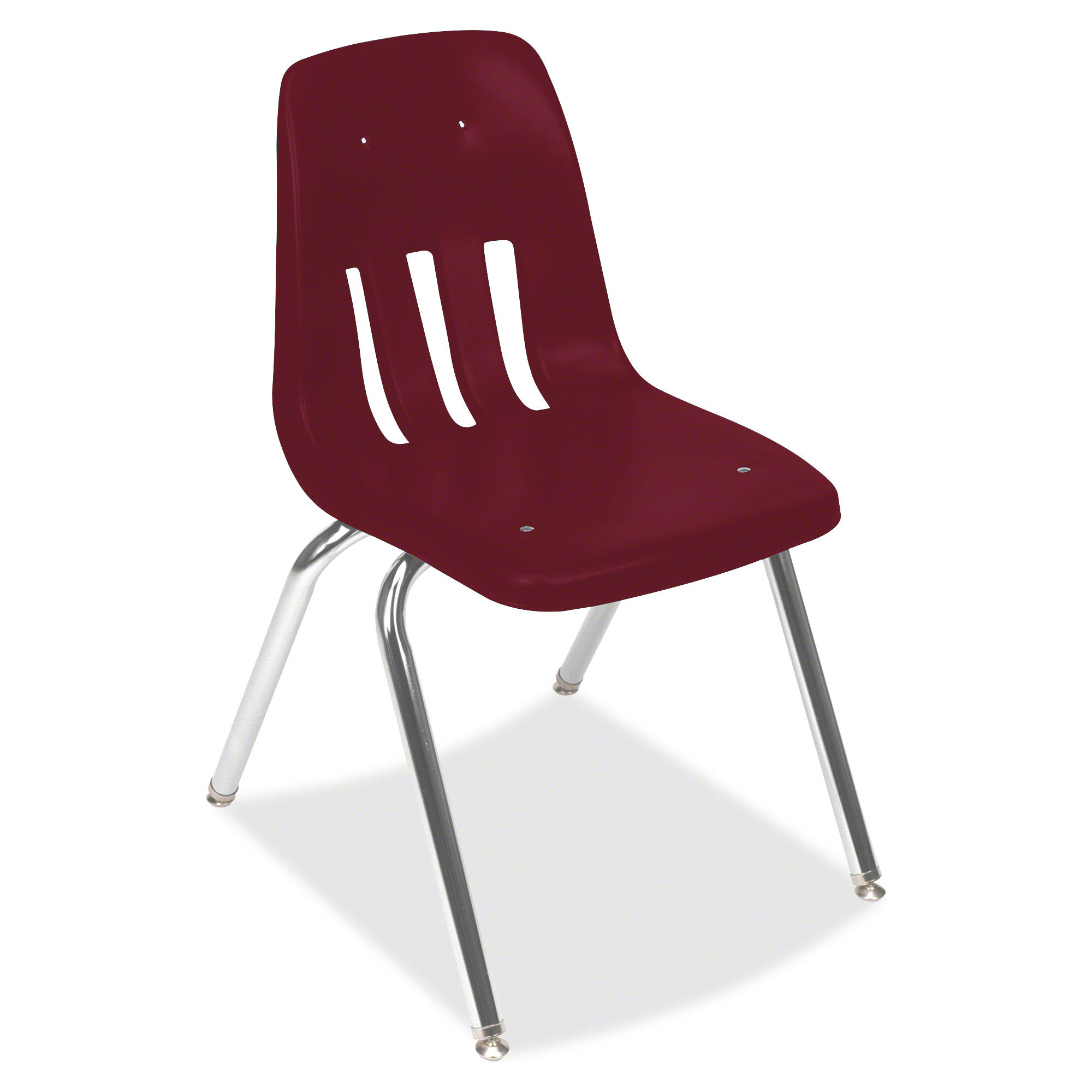 Virco 9000 Series Classroom Chair, 18x22 Seat Height, Wine/Chrome,
