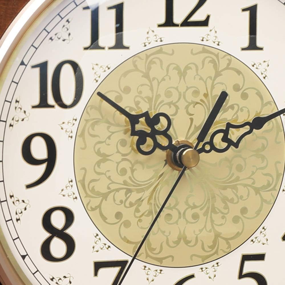 Antique Mantel Clock,Old Fashioned Retro Vintage Table Clock Mute Red Oak Framed Fireplace Clock, Desktop Clock Desktop Ornaments Home Bedroom Table Clock, HD Glass Table Clock Easy to Read.