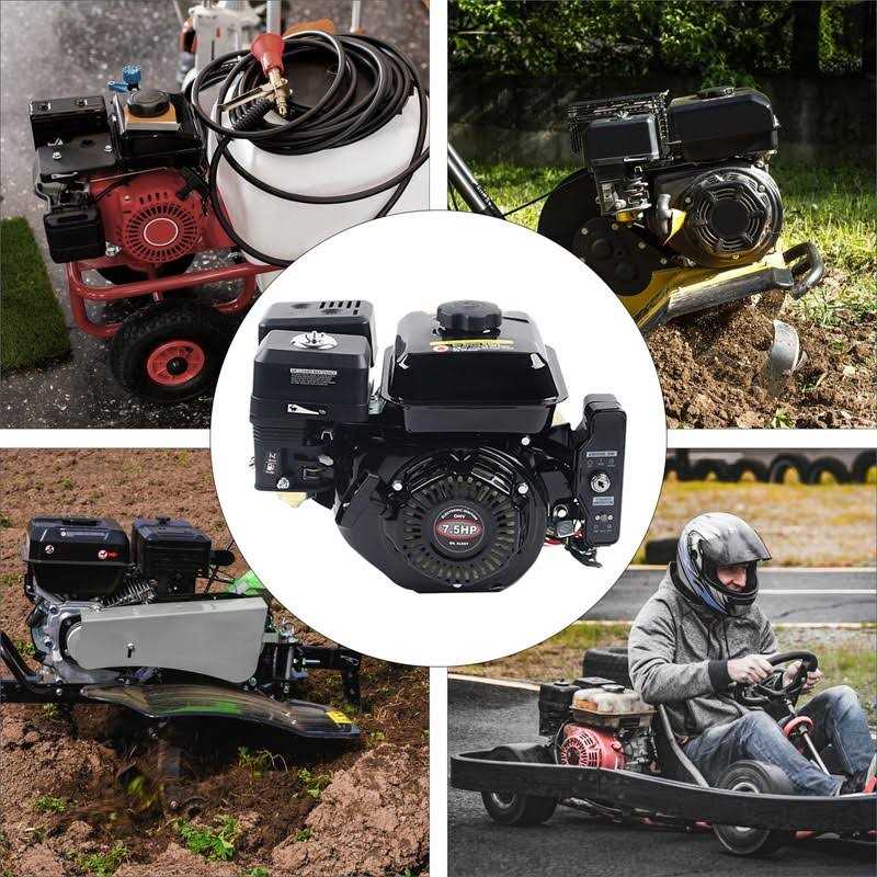 YIPONYT 212cc 7.5HP Gas Powered Engine 4-Stroke Electric Start Motor OHV Design Go Kart Gas Engine Motor-Side Shaft Motor Gasoline Engine 3600RPM - Shop Hardware Tools Online Store