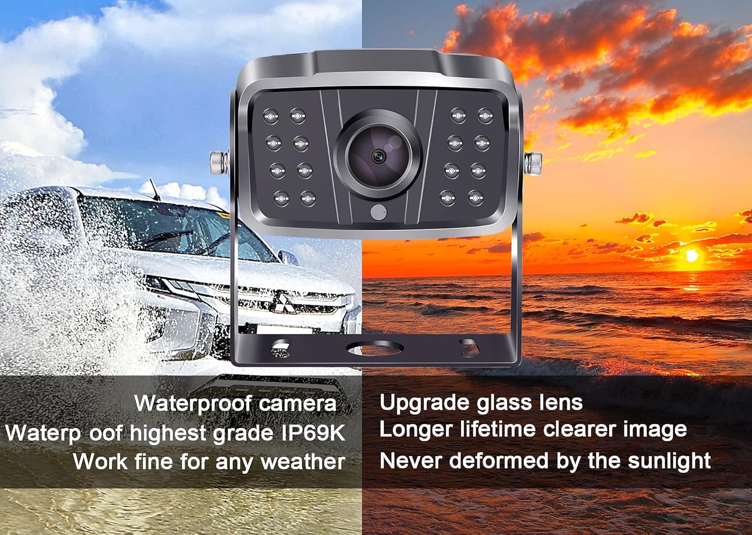 RV Backup Camera Wireless HD 1080P Bluetooth 2 Travel Trailer Rear View Cam System 7 Inch DVR Monitor Truck Camper Infrared Night Vision Reverse Cameras Adapter for Furrion Pre-Wired RVs AMTIFO A9