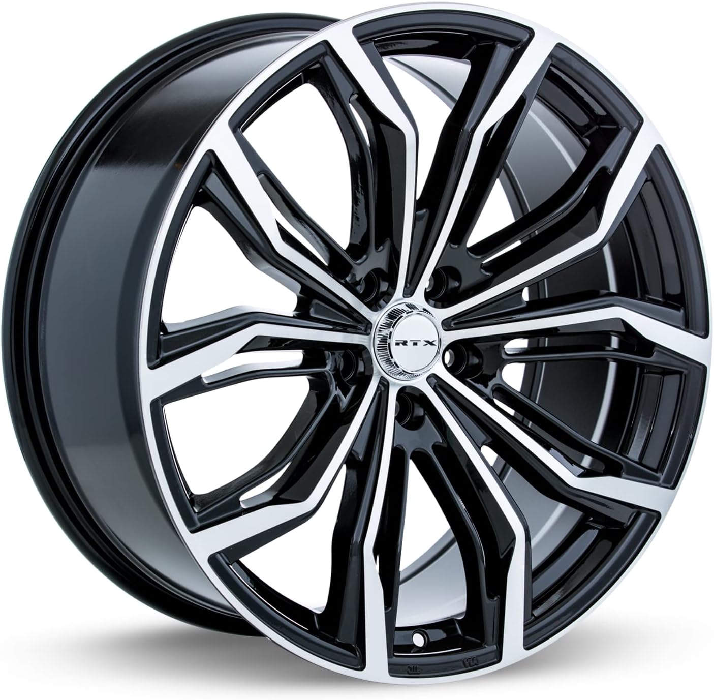 RTX BLACK WIDOW Custom Wheel - 20x9, 40 Offset, 5x112 Bolt Pattern, 66.6mm Hub - Black with Machined Face Rim