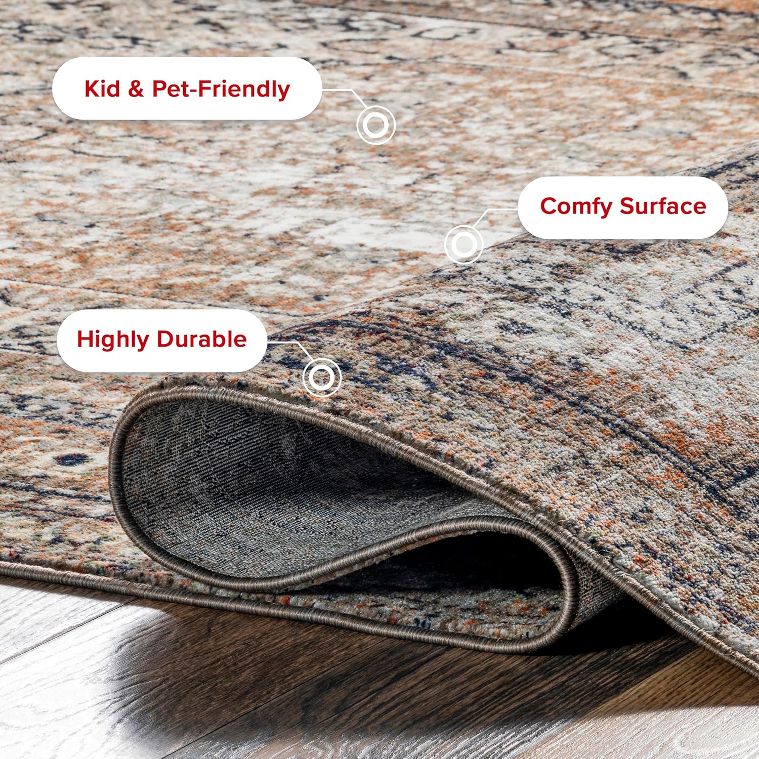 nuLOOM Fringed Performance Indoor Area Rug, Power Loomed, Easy Clean, Durable, Non-Shed, 12' x 16', Charvi