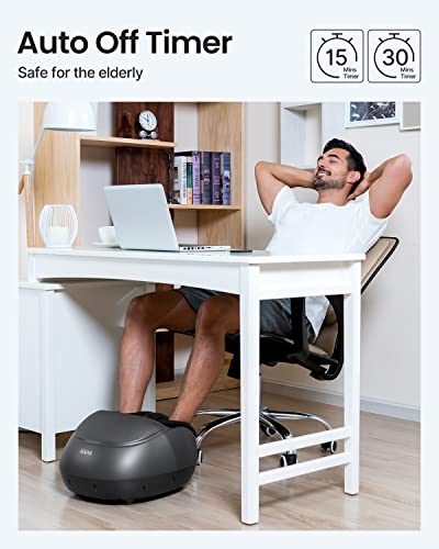 RENPHO Foot Massager Machine with Heat, Shiatsu Deep Kneading Foot Massager, Foot Care, Electric Foot Massage, Birthday Gifts for Women Men, Fits Feet Up to Men Size 12, Black
