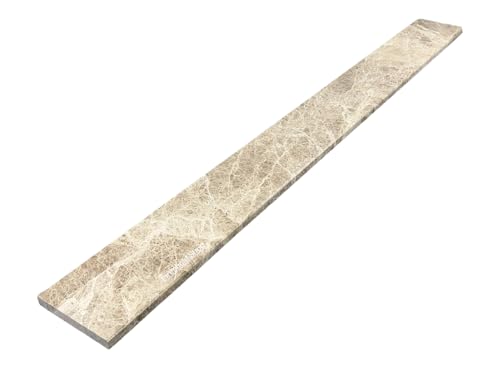 Light Emperador Marble Threshold | Shower Curb Top for Schluter Kerdi Board, Tile Redi Shower Pan System, Backsplash, Jambs, Fireplaces (4" x 36")