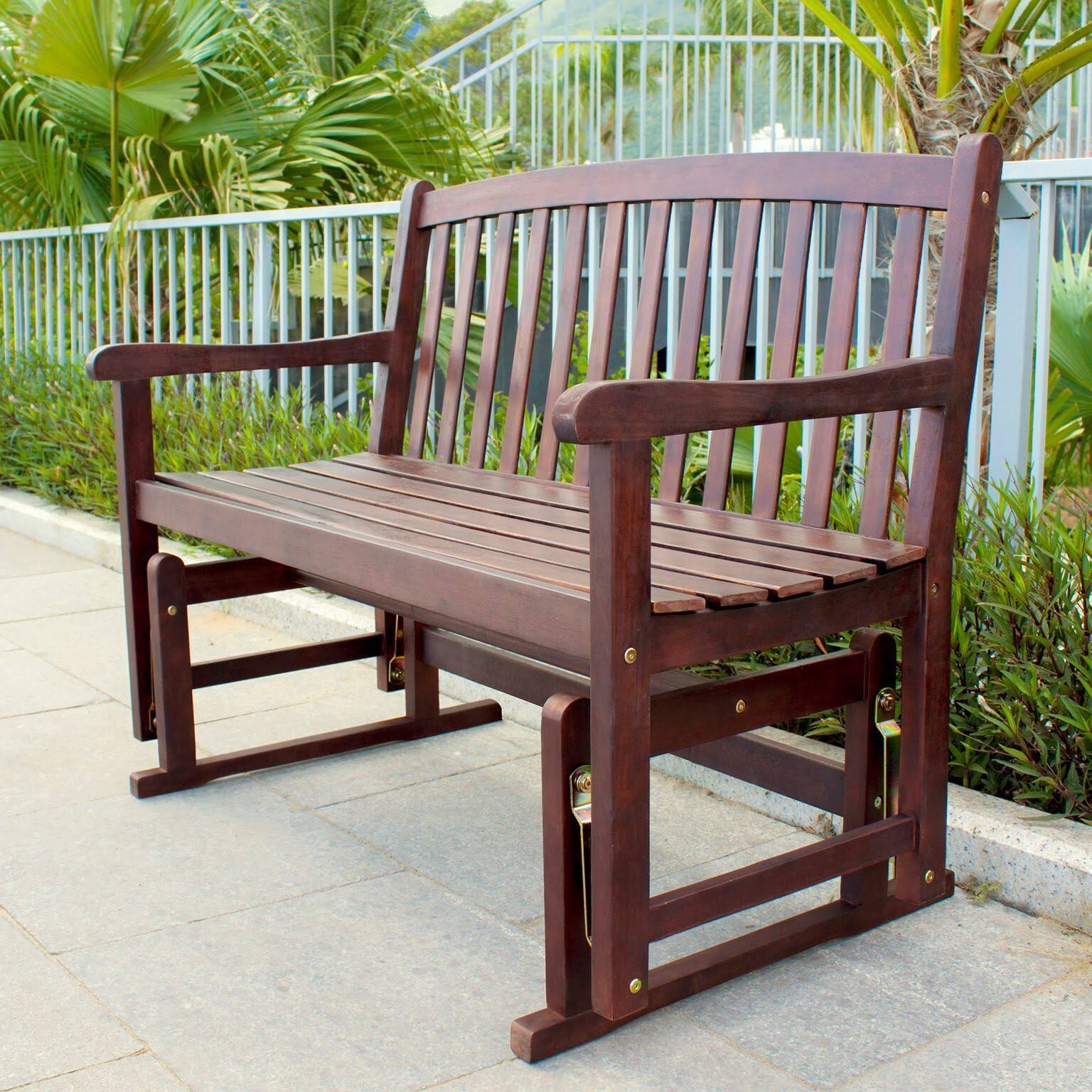 Roseland Acacia Hardwood Glider Bench by Havenside Home - MPG-GDB01
