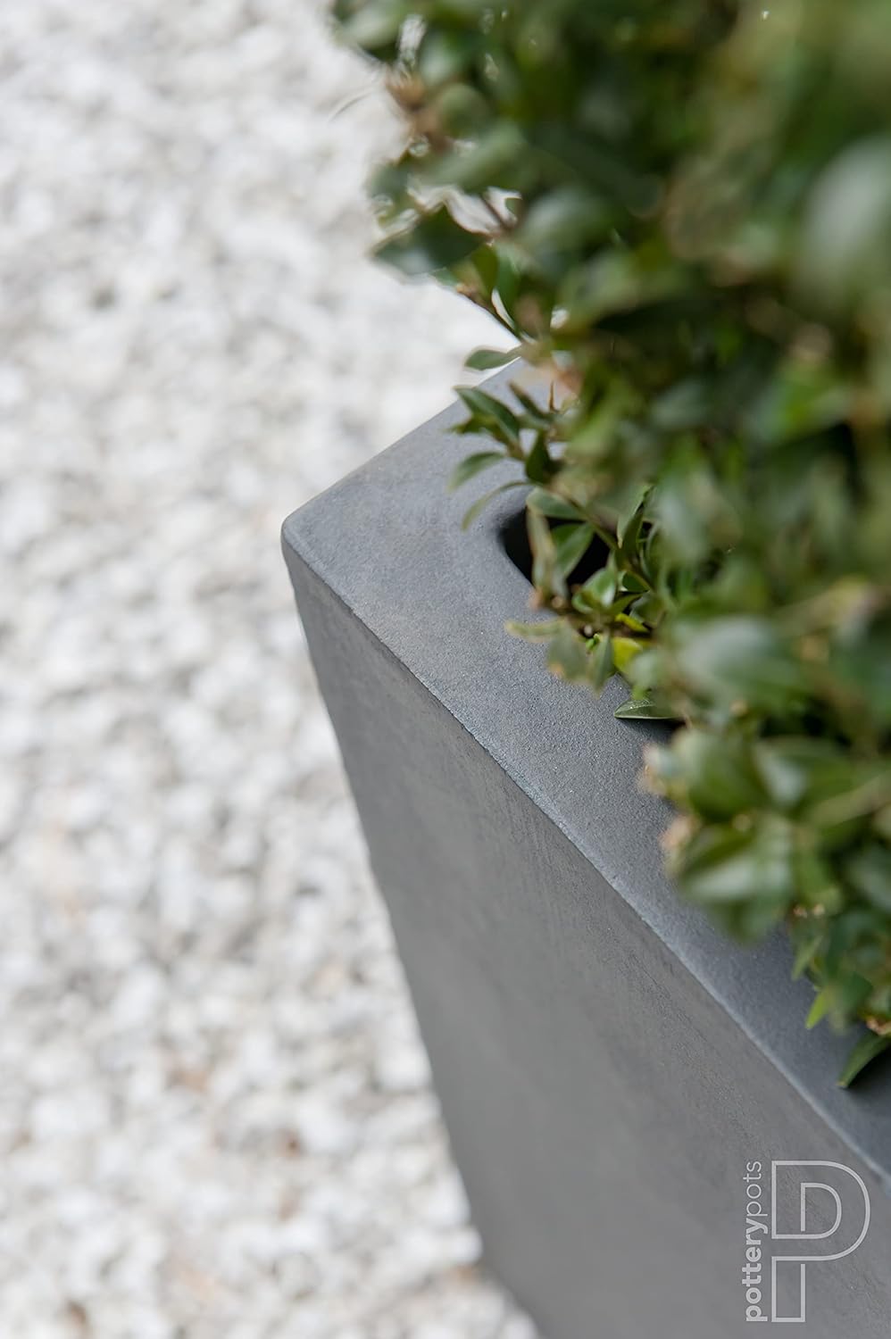 Block XL Fiberstone Indoor Outdoor Modern Grey Square Planter, Extra Large, 24 Inch Tall