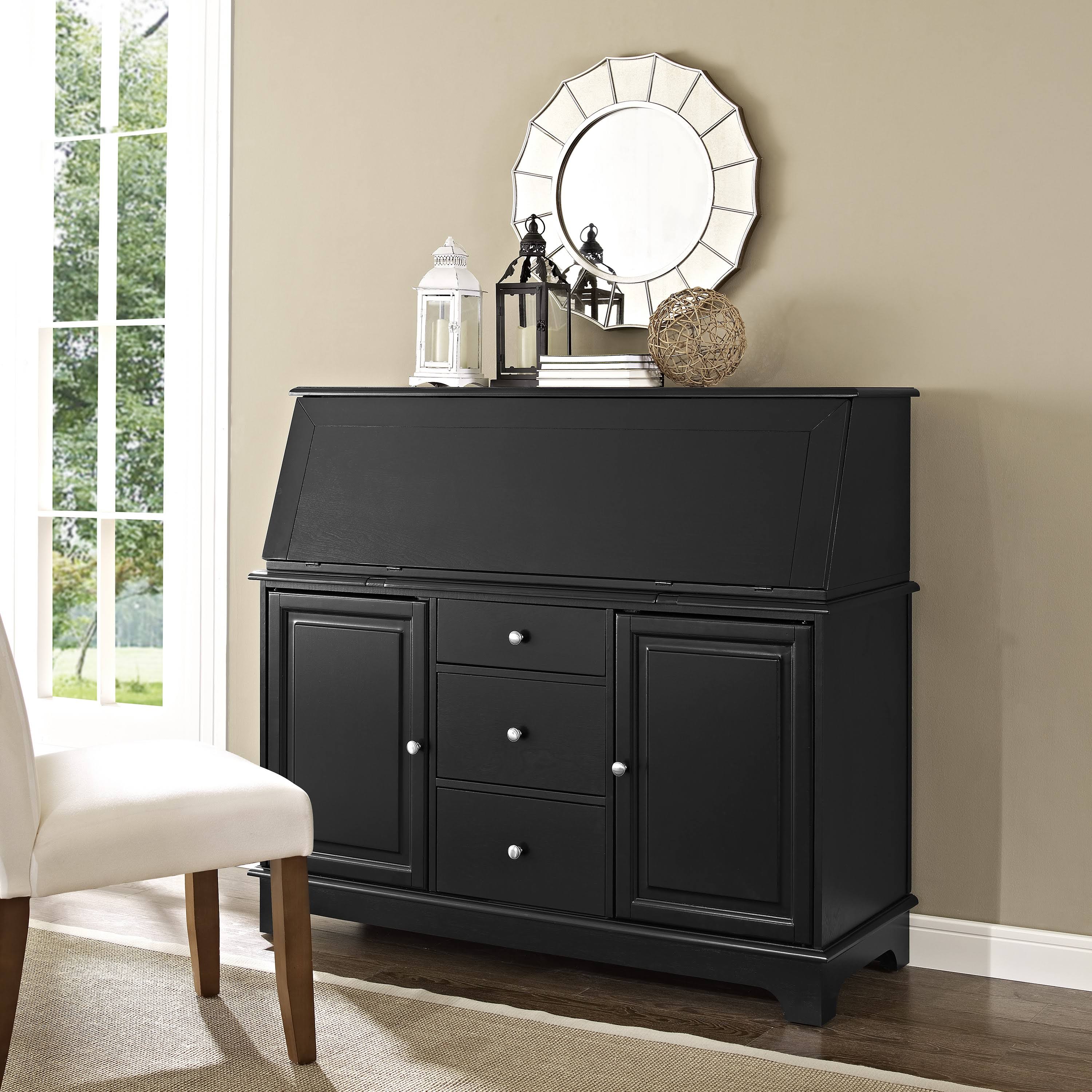 Crosley Furniture KF65001BK Sullivan Secretary Desk, Black