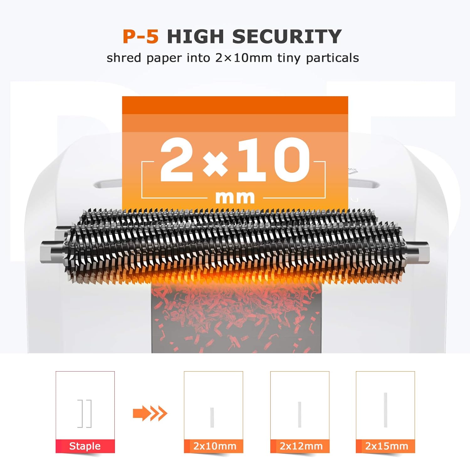 Bonsaii 60-Mintues Super Micro-Cut Paper Shredder, P-5 High Security Heavy Duty Shredder for Office, CD/Credit Cards Ultra Quiet Shredder for Home Office Use, 6-Sheet Capacity/Touch Operation(4S16)