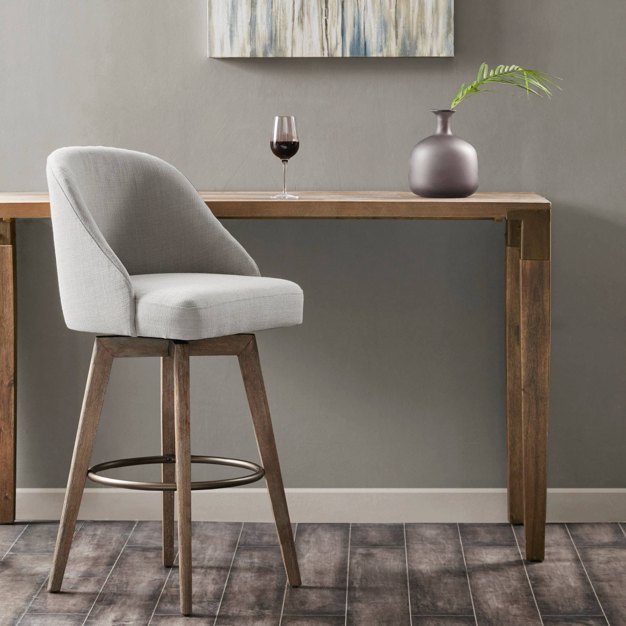 Madison Park Grey Pearce Bar Stool with Swivel Seat
