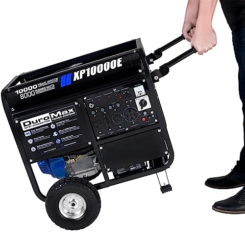 DuroMax XP12000EH 12,000-Watt Dual Fuel Portable Generator – Gas & Propane, Electric Start, Whole Home Backup Power, Transfer Switch Ready, RV & Emergency Ready