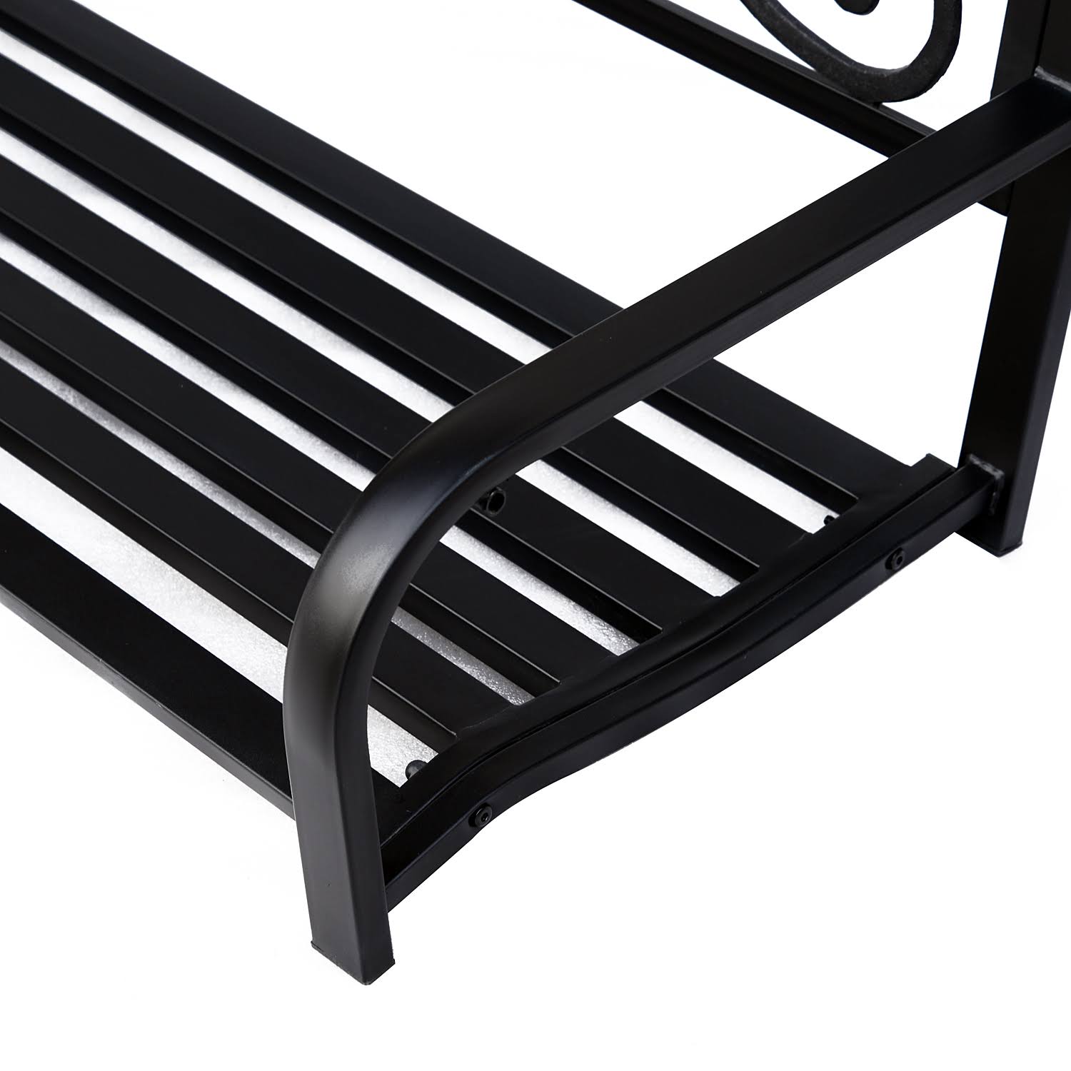 Outsunny Metal Porch Swing Chair Seat with Fleur-de-lis Decor, Steel